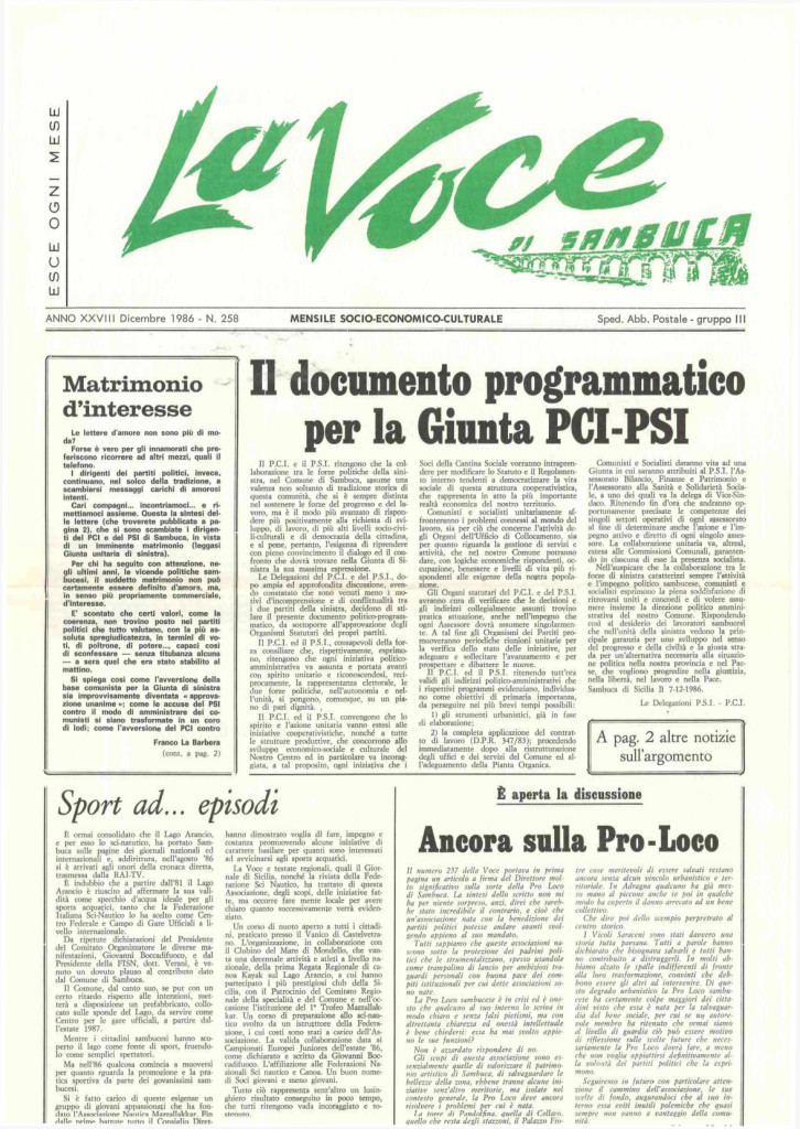 ANTEPRIMA N.258 Dicembre 1986