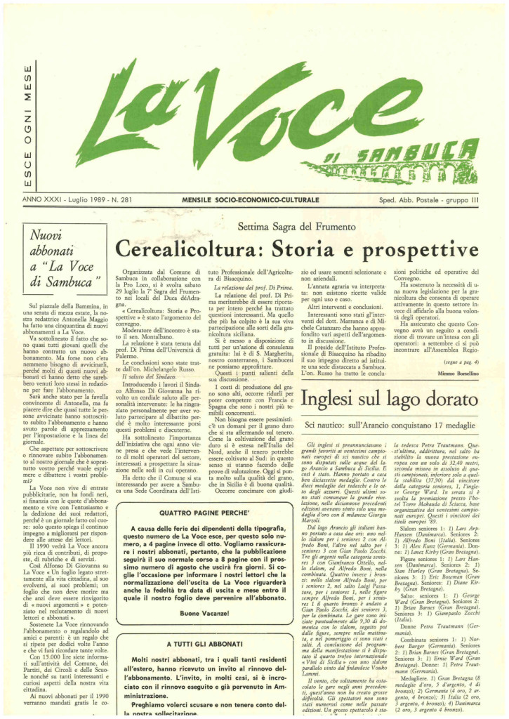 ANTEPRIMA N.281 Luglio 1989