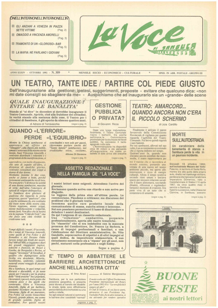 ANTEPRIMA N.309 Ottobre 1992