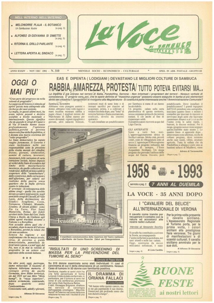 ANTEPRIMA N.310 Novembre Dicembre 1992