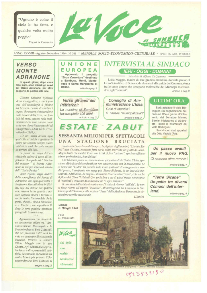 ANTEPRIMA N.341 Agosto Settembre 1996