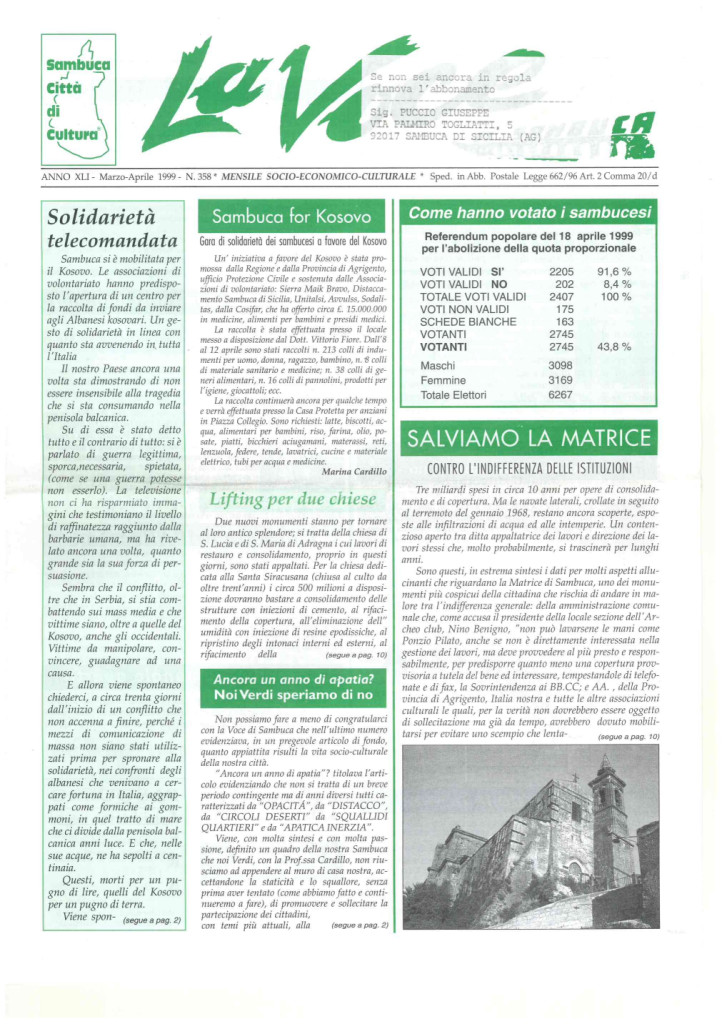 ANTEPRIMA N.358 Marzo Aprile 1999