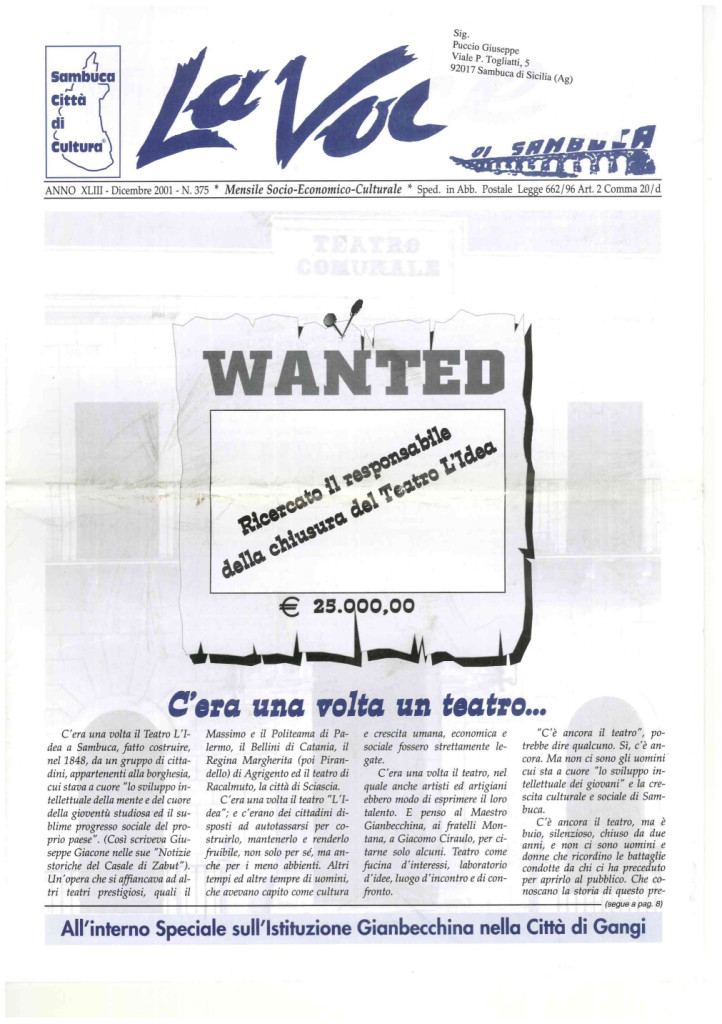 ANTEPRIMA N.375 Dicembre 2001