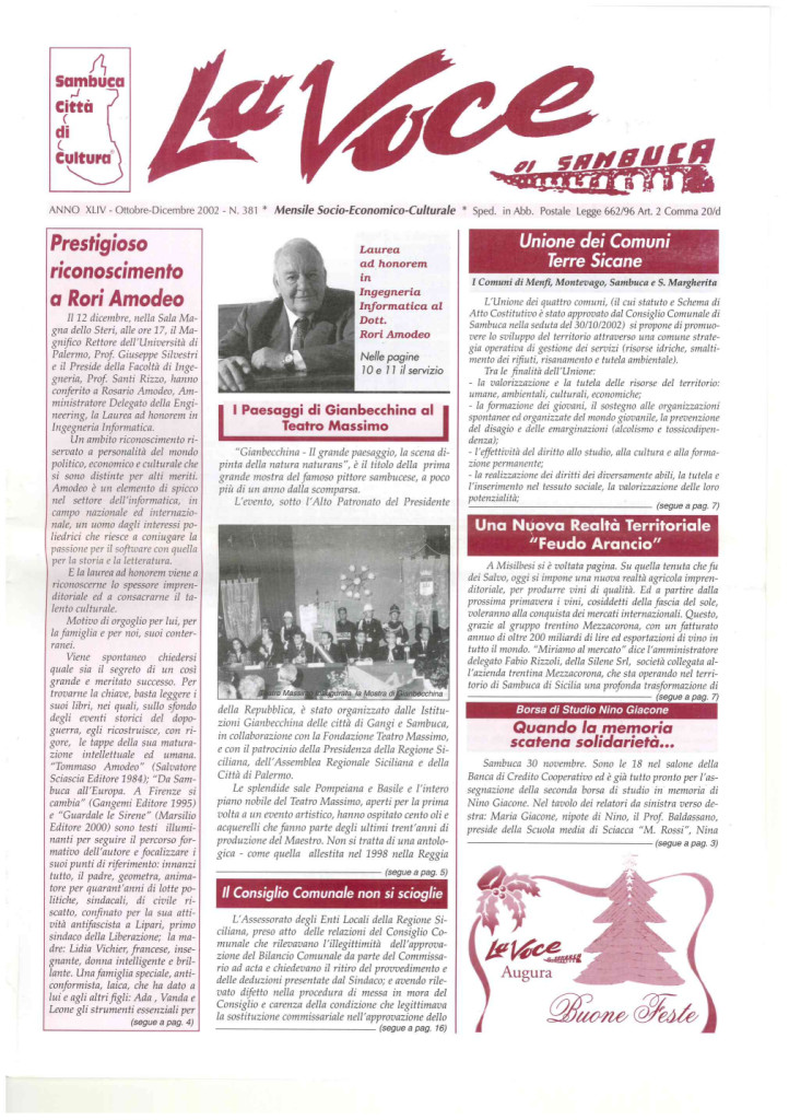 ANTEPRIMA N.381 Ottobre Dicembre 2002