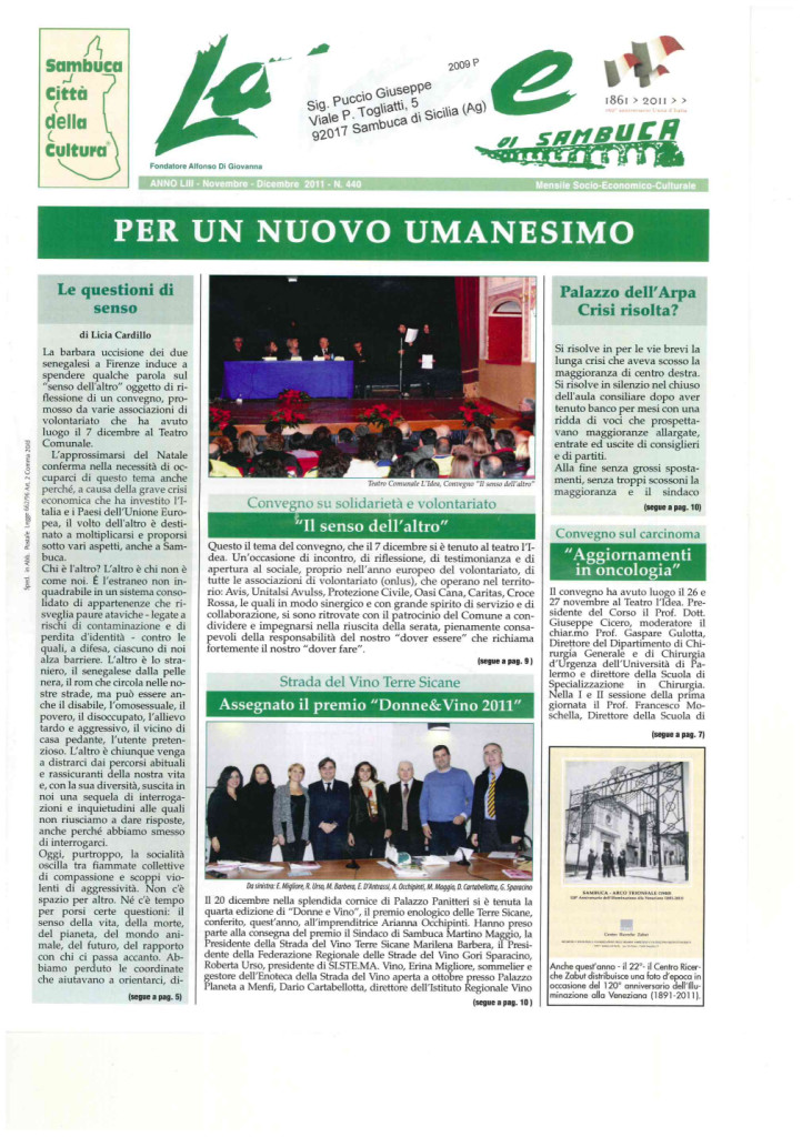 ANTEPRIMA N.440 Novembre Dicembre 2011