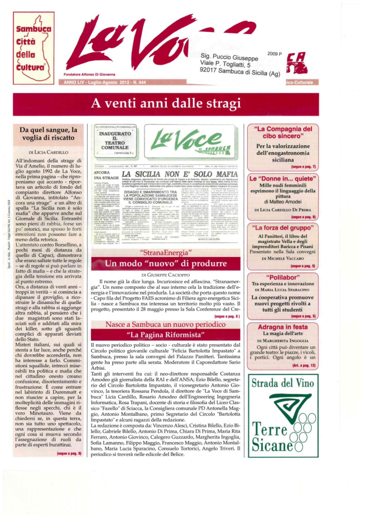 ANTEPRIMA N.444 Luglio Agosto 2012