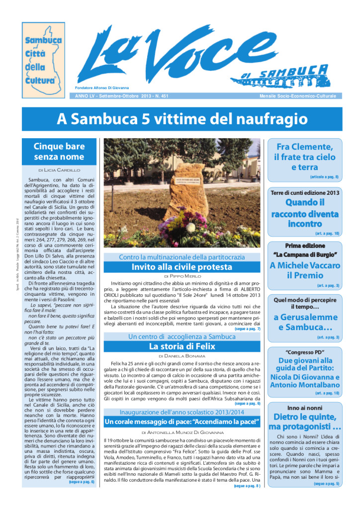 ANTEPRIMA N.451 Settembre Ottobre 2013