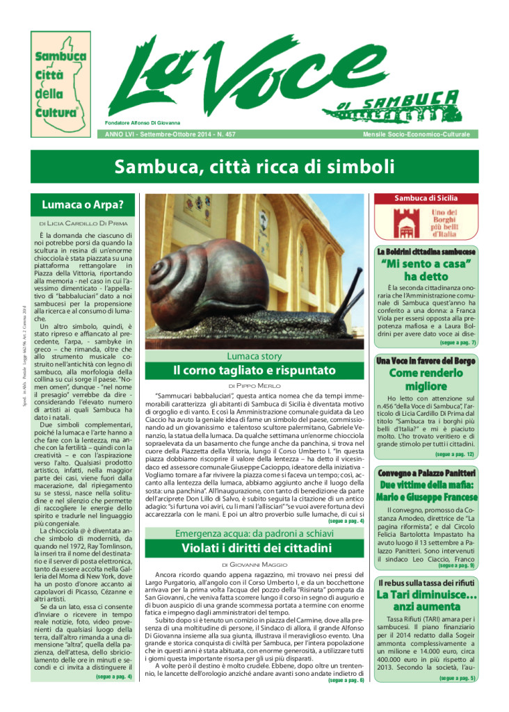 ANTEPRIMA N.457 Settembre Ottobre 2014