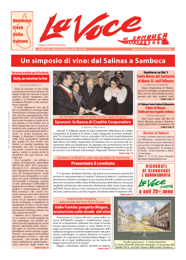 ANTEPRIMA N.459 Gennaio Febbraio 2015