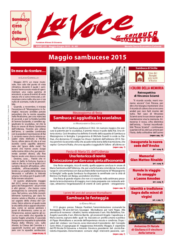 ANTEPRIMA N.461 Maggio Giugno 2015