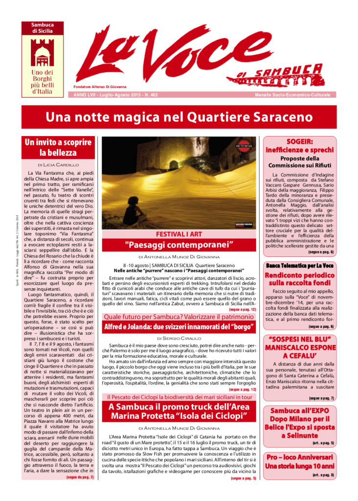 ANTEPRIMA N.462 Luglio Agosto 2015