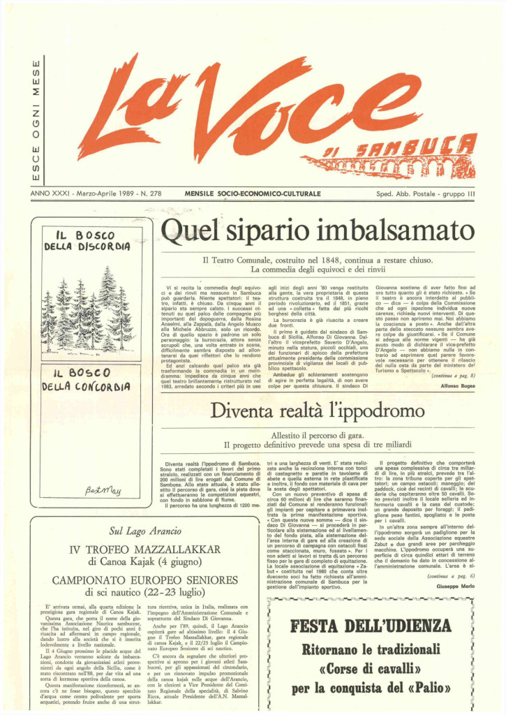 ANTEPRIMA N.278 Marzo Aprile 1989